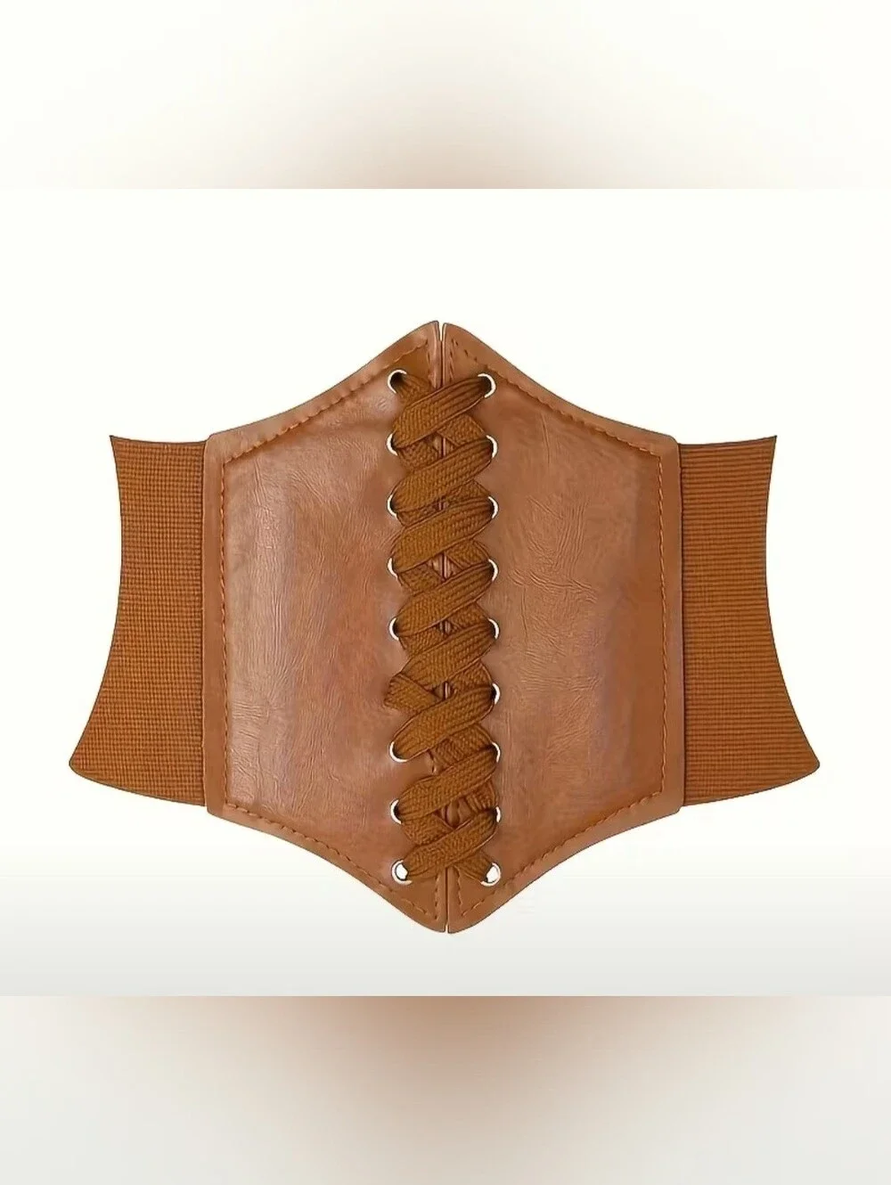 Corset Style Wide Girdle Fashion Elastic Faux Leather Skinny Elastic Waist Belt